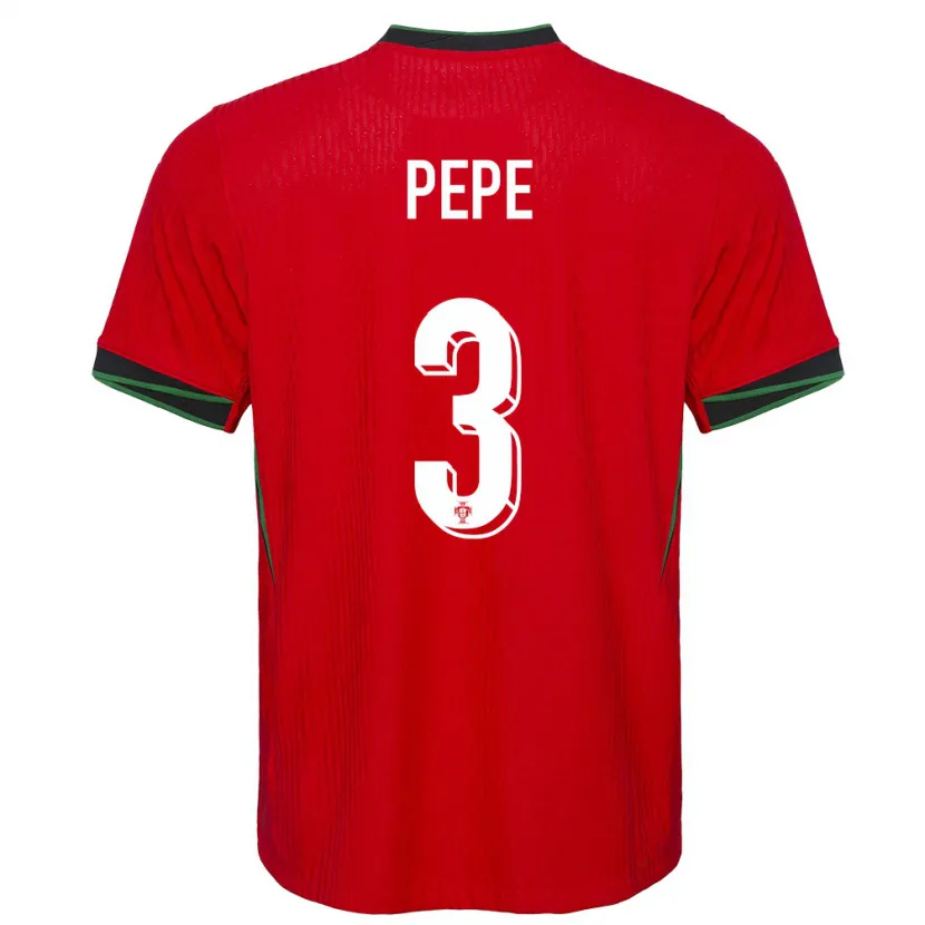 Danxen Niño Camiseta Portugal Pepe #3 Rojo 1ª Equipación 24-26 La Camisa México