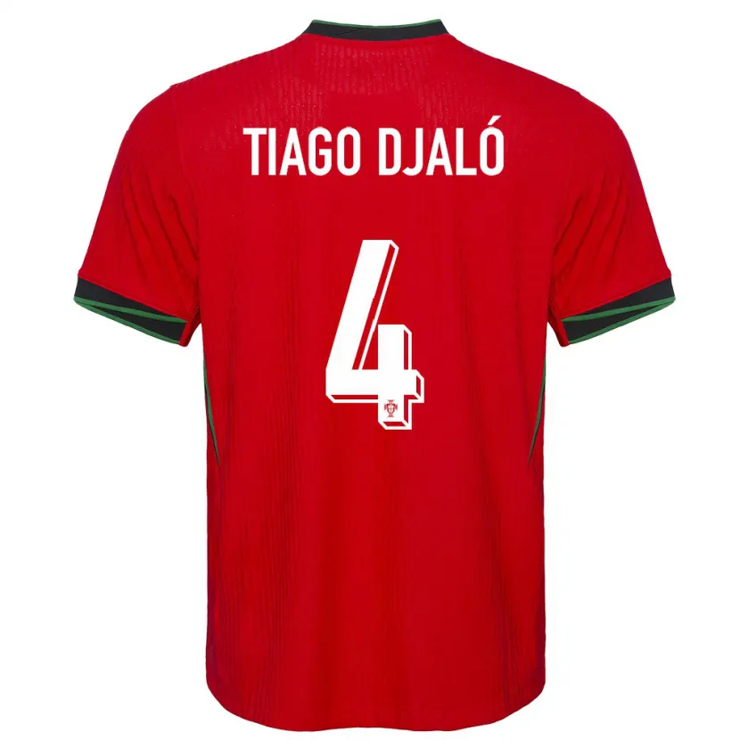 Danxen Niño Camiseta Portugal Tiago Djalo #4 Rojo 1ª Equipación 24-26 La Camisa México