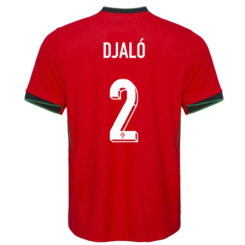 Danxen Niño Camiseta Portugal Tiago Djalo #2 Rojo 1ª Equipación 24-26 La Camisa México