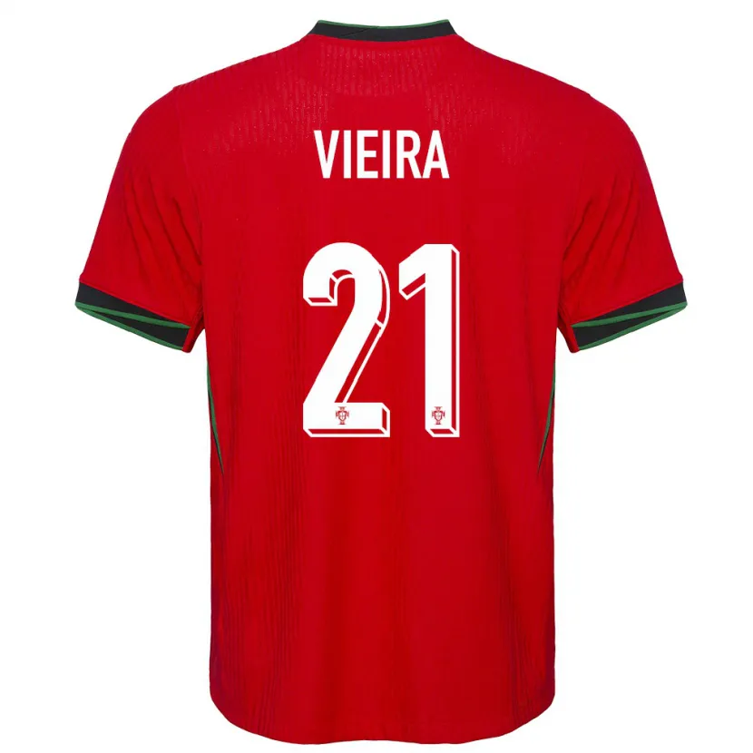 Danxen Niño Camiseta Portugal Fabio Vieira #21 Rojo 1ª Equipación 24-26 La Camisa México