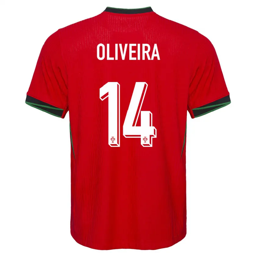 Danxen Niño Camiseta Portugal Hugo Oliveira #14 Rojo 1ª Equipación 24-26 La Camisa México