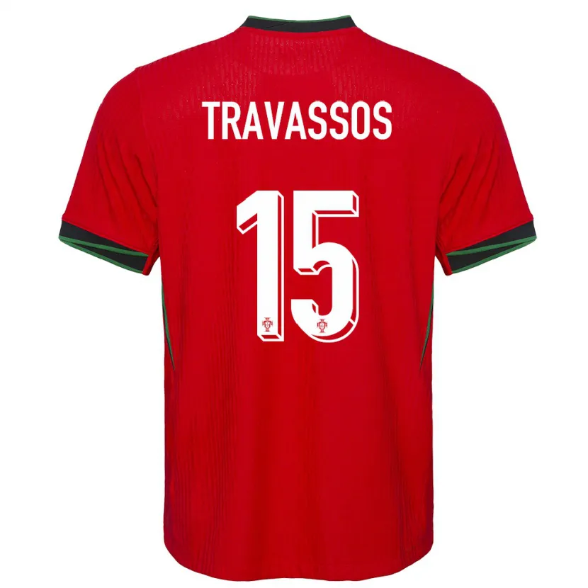 Danxen Niño Camiseta Portugal Diogo Travassos #15 Rojo 1ª Equipación 24-26 La Camisa México
