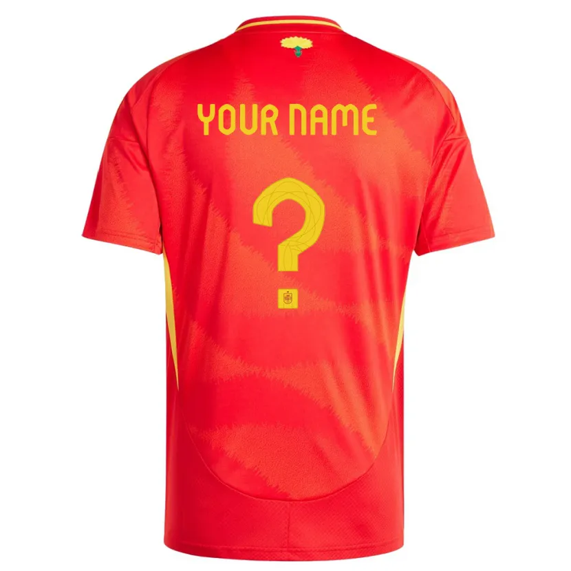 Danxen Niño Camiseta España Su Nombre #0 Rojo 1ª Equipación 24-26 La Camisa México