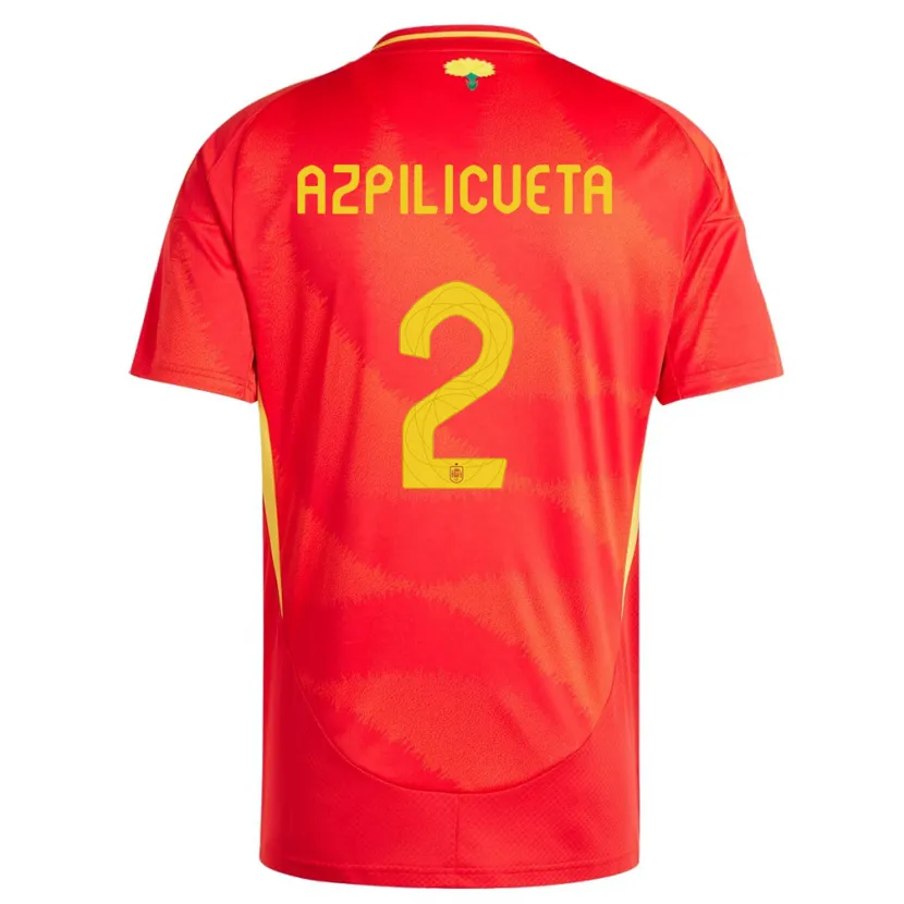 Danxen Niño Camiseta España Cesar Azpilicueta #2 Rojo 1ª Equipación 24-26 La Camisa México