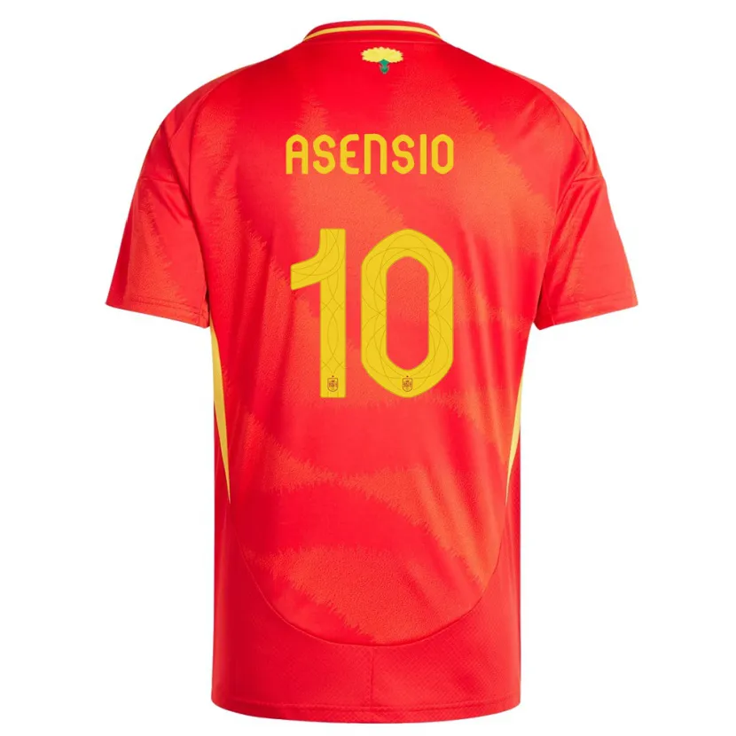 Danxen Niño Camiseta España Marco Asensio #10 Rojo 1ª Equipación 24-26 La Camisa México