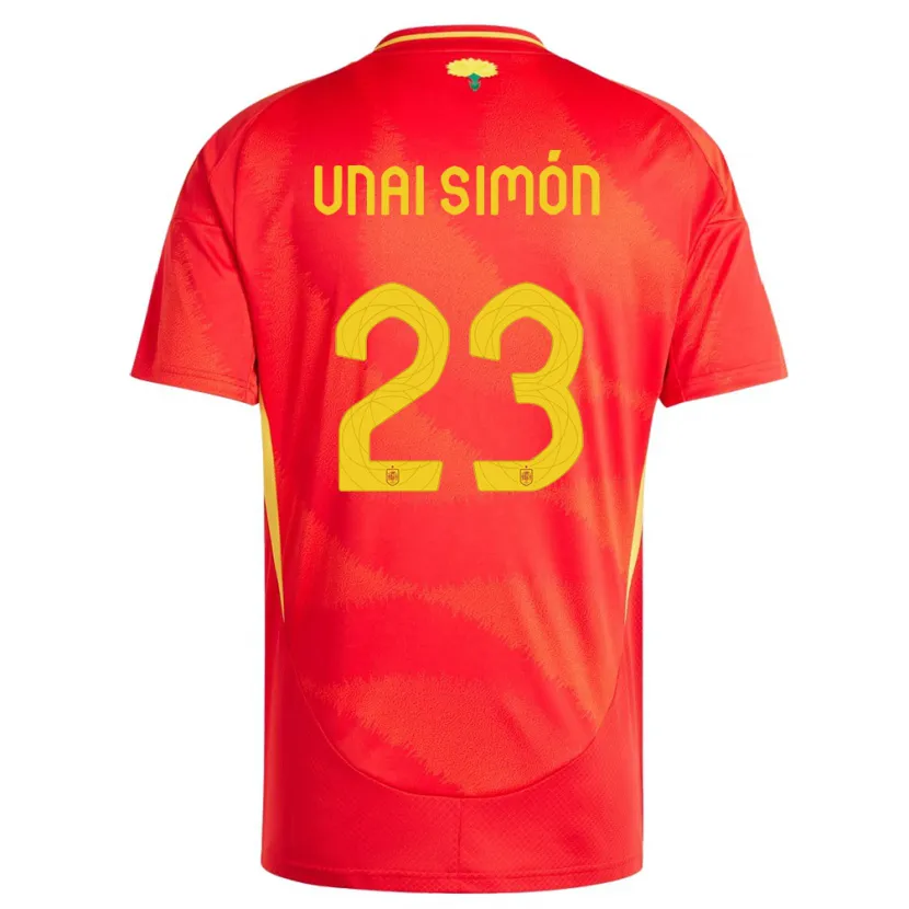 Danxen Niño Camiseta España Unai Simon #23 Rojo 1ª Equipación 24-26 La Camisa México