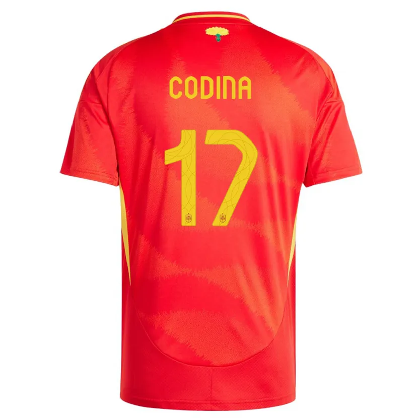 Danxen Niño Camiseta España Laia Codina #17 Rojo 1ª Equipación 24-26 La Camisa México