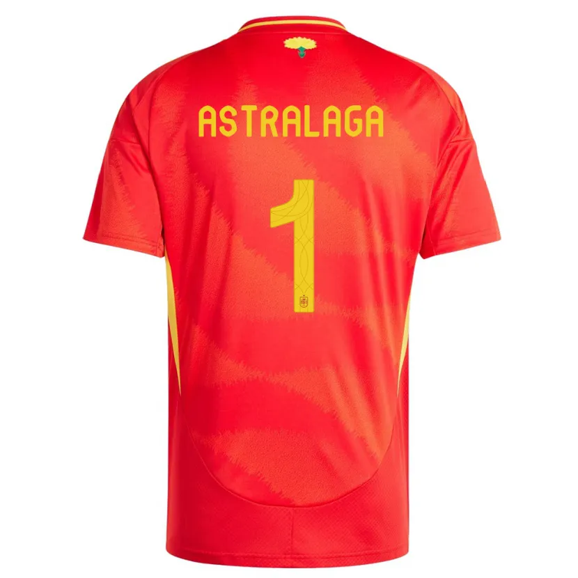 Danxen Niño Camiseta España Ander Astralaga #1 Rojo 1ª Equipación 24-26 La Camisa México