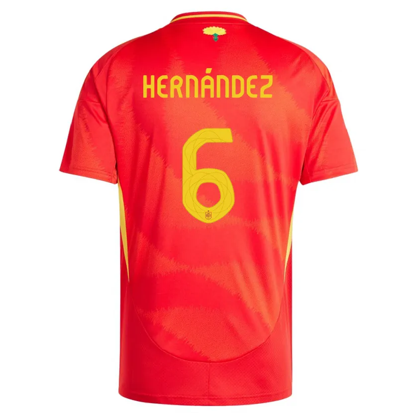 Danxen Niño Camiseta España Gerard Hernandez #6 Rojo 1ª Equipación 24-26 La Camisa México