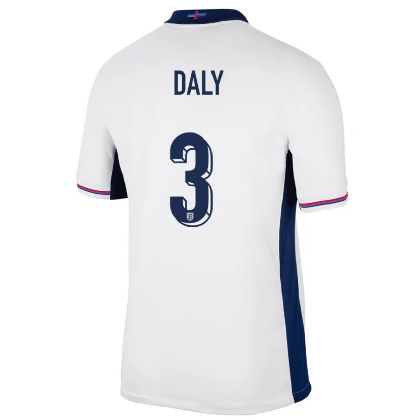 Danxen Niño Camiseta Inglaterra Rachel Daly #3 Blanco 1ª Equipación 24-26 La Camisa México