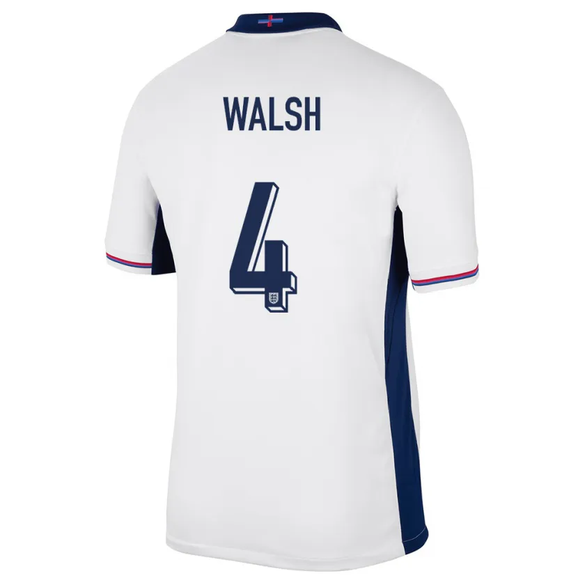 Danxen Niño Camiseta Inglaterra Keira Walsh #4 Blanco 1ª Equipación 24-26 La Camisa México