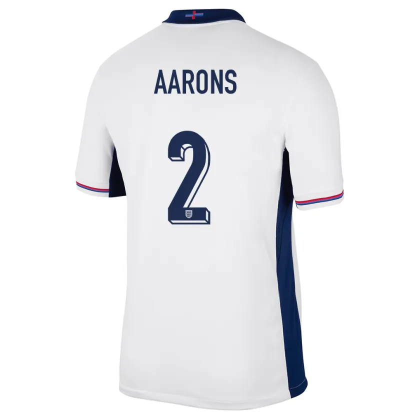 Danxen Niño Camiseta Inglaterra Max Aarons #2 Blanco 1ª Equipación 24-26 La Camisa México