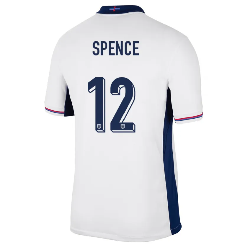 Danxen Niño Camiseta Inglaterra Djed Spence #12 Blanco 1ª Equipación 24-26 La Camisa México