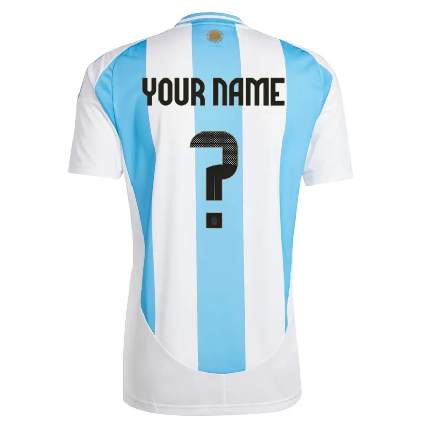 Danxen Niño Camiseta Argentina Su Nombre #0 Blanco Azul 1ª Equipación 24-26 La Camisa México
