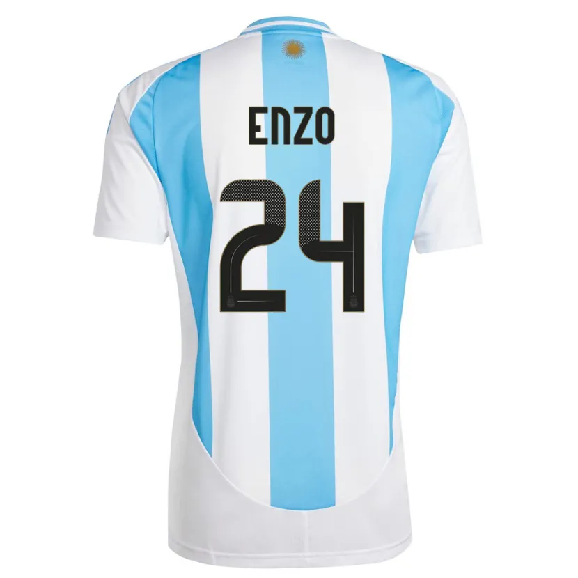 Danxen Niño Camiseta Argentina Enzo Fernandez #24 Blanco Azul 1ª Equipación 24-26 La Camisa México