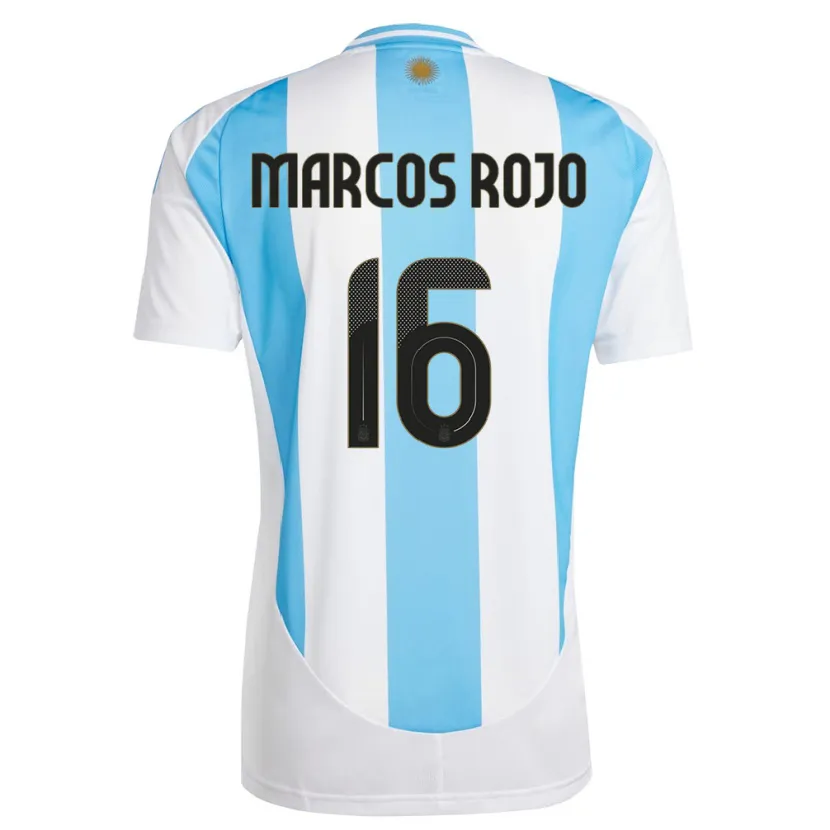 Danxen Niño Camiseta Argentina Marcos Rojo #16 Blanco Azul 1ª Equipación 24-26 La Camisa México