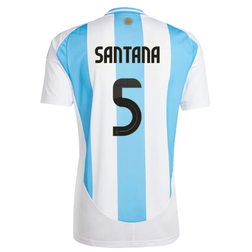 Danxen Niño Camiseta Argentina Vanesa Santana #5 Blanco Azul 1ª Equipación 24-26 La Camisa México