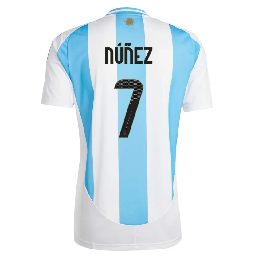 Danxen Niño Camiseta Argentina Romina Nunez #7 Blanco Azul 1ª Equipación 24-26 La Camisa México