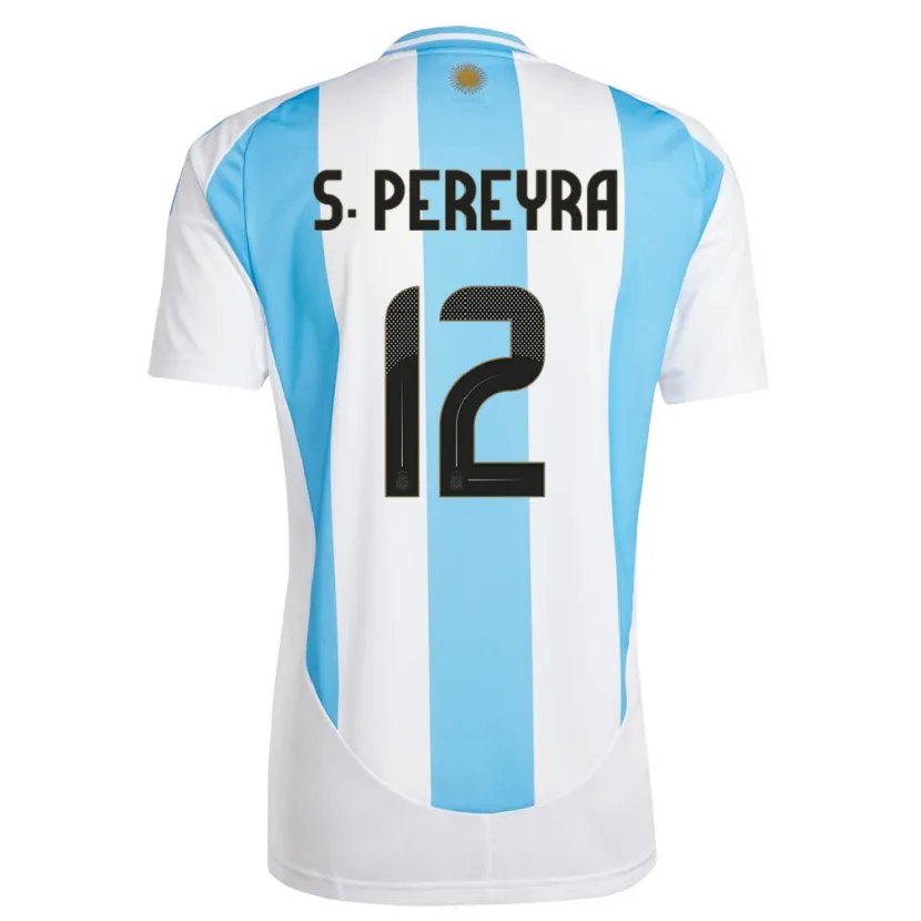 Danxen Niño Camiseta Argentina Solana Pereyra #12 Blanco Azul 1ª Equipación 24-26 La Camisa México