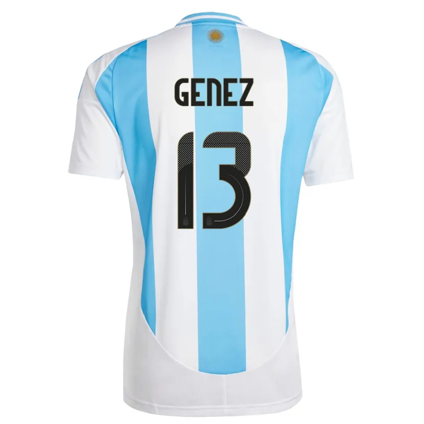 Danxen Niño Camiseta Argentina Nahuel Genez #13 Blanco Azul 1ª Equipación 24-26 La Camisa México