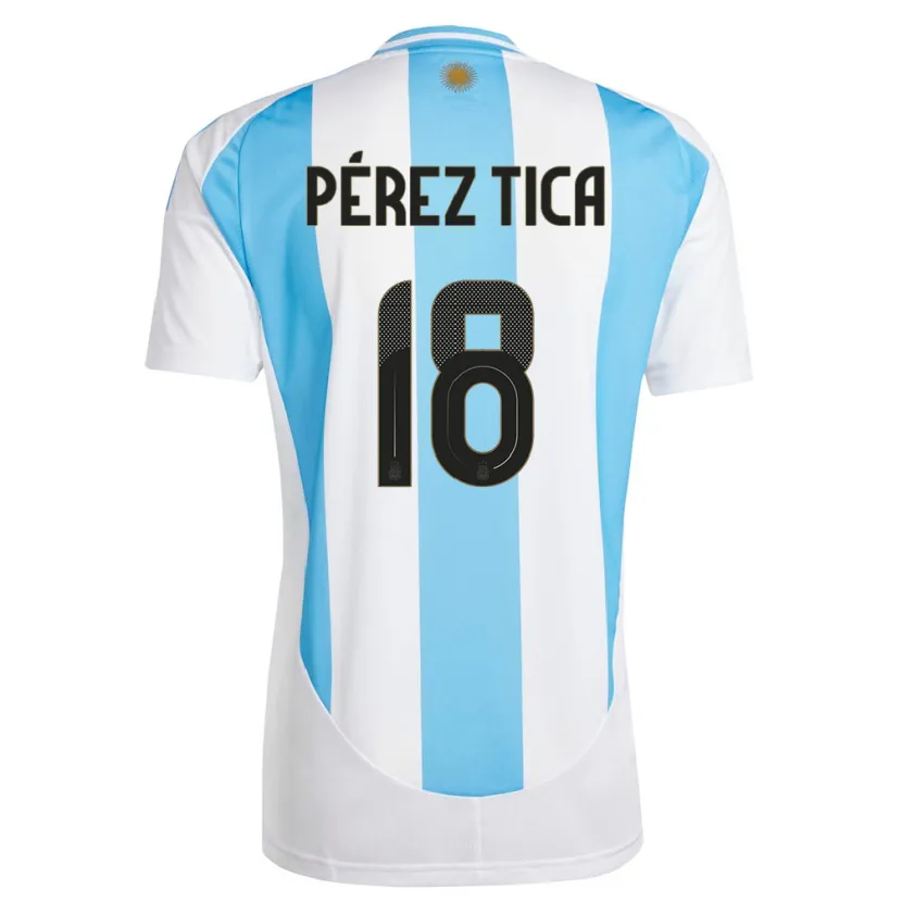 Danxen Niño Camiseta Argentina Jeremias Perez Tica #18 Blanco Azul 1ª Equipación 24-26 La Camisa México