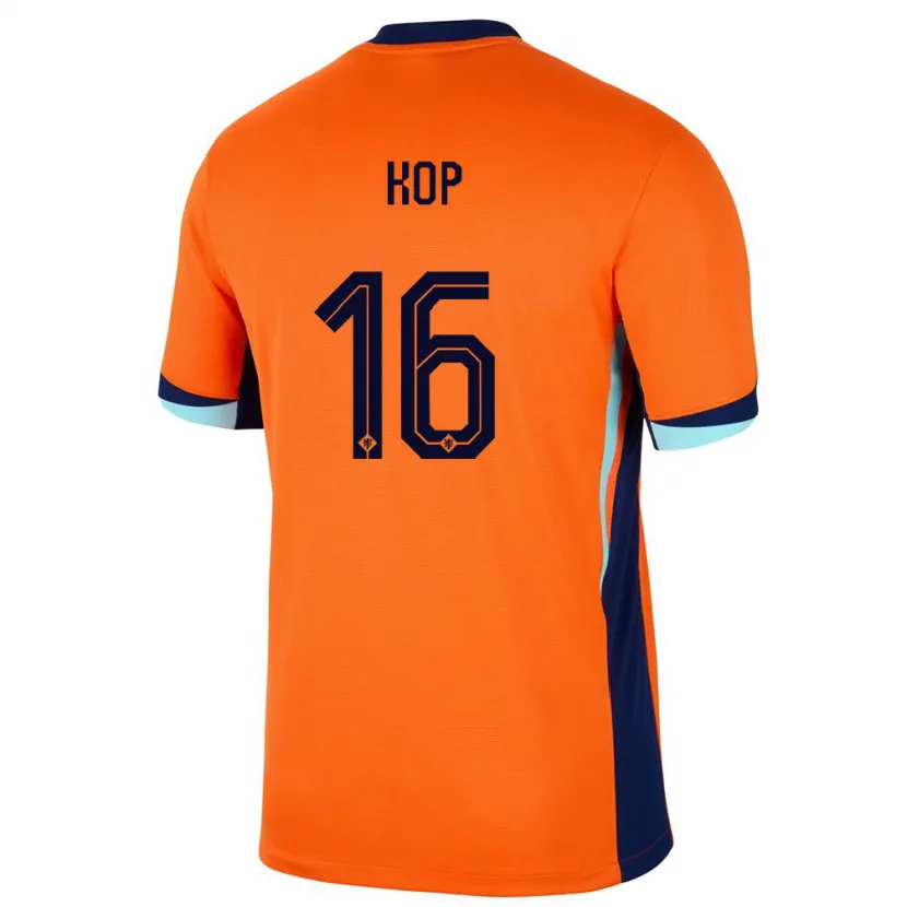 Danxen Niño Camiseta Países Bajos Lize Kop #16 Naranja 1ª Equipación 24-26 La Camisa México