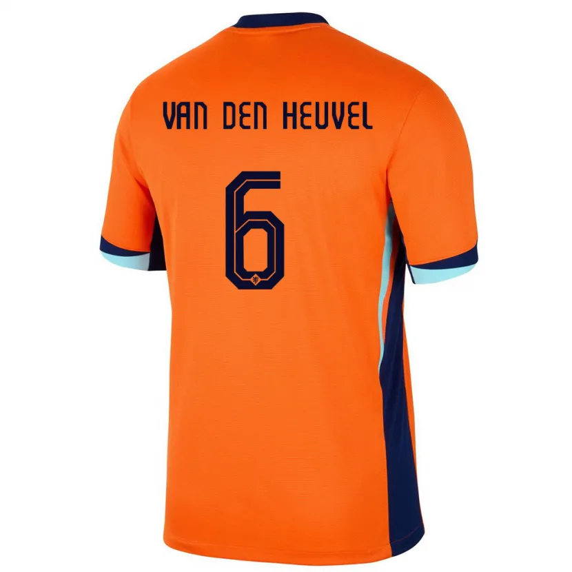 Danxen Niño Camiseta Países Bajos Tim Van Den Heuvel #6 Naranja 1ª Equipación 24-26 La Camisa México