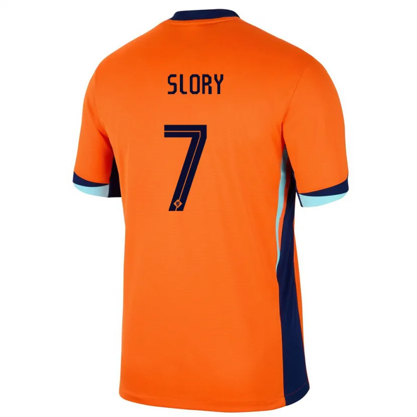 Danxen Niño Camiseta Países Bajos Jaden Slory #7 Naranja 1ª Equipación 24-26 La Camisa México
