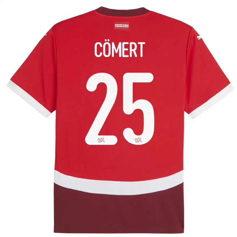 Danxen Niño Camiseta Suiza Eray Comert #25 Rojo 1ª Equipación 24-26 La Camisa México