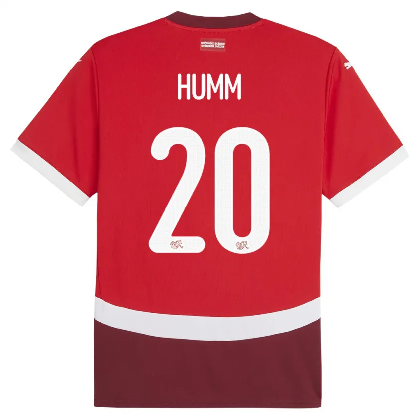 Danxen Niño Camiseta Suiza Fabienne Humm #20 Rojo 1ª Equipación 24-26 La Camisa México