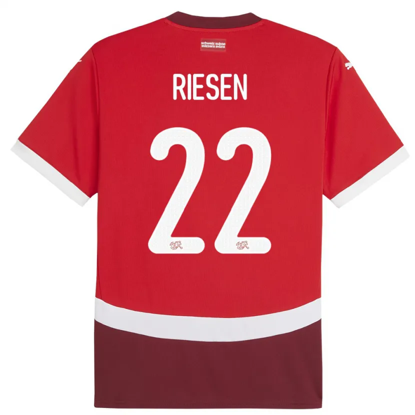 Danxen Niño Camiseta Suiza Nadine Riesen #22 Rojo 1ª Equipación 24-26 La Camisa México