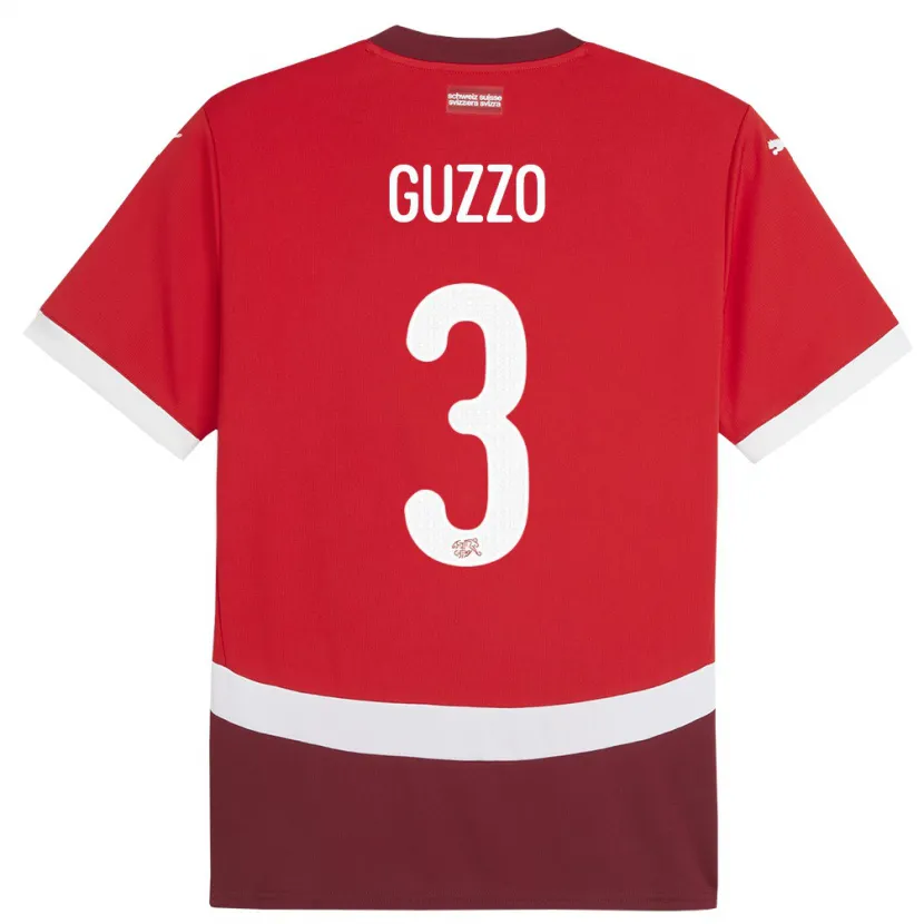 Danxen Niño Camiseta Suiza Ramon Guzzo #3 Rojo 1ª Equipación 24-26 La Camisa México