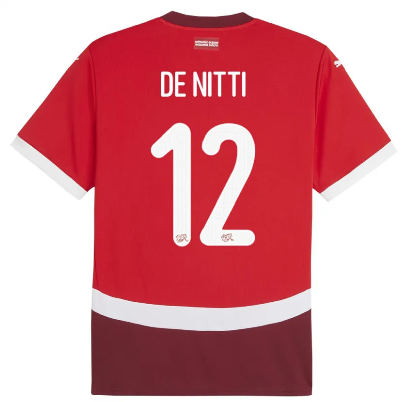 Danxen Niño Camiseta Suiza Gianni De Nitti #12 Rojo 1ª Equipación 24-26 La Camisa México