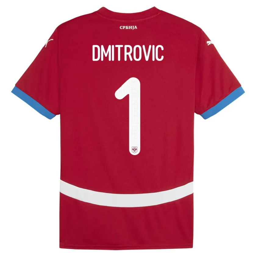 Danxen Niño Camiseta Serbia Marko Dmitrovic #1 Rojo 1ª Equipación 24-26 La Camisa México