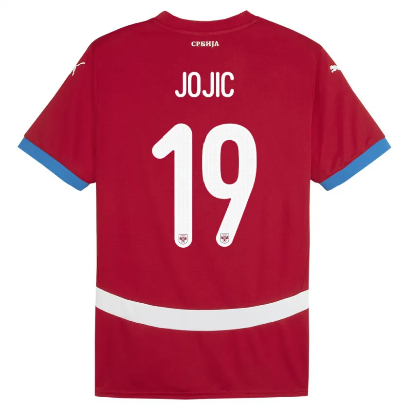 Danxen Niño Camiseta Serbia Nikola Jojic #19 Rojo 1ª Equipación 24-26 La Camisa México