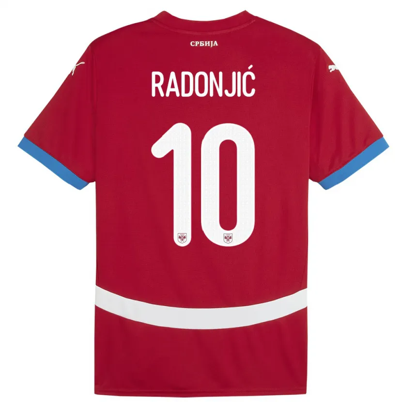 Danxen Niño Camiseta Serbia Mateja Radonjic #10 Rojo 1ª Equipación 24-26 La Camisa México