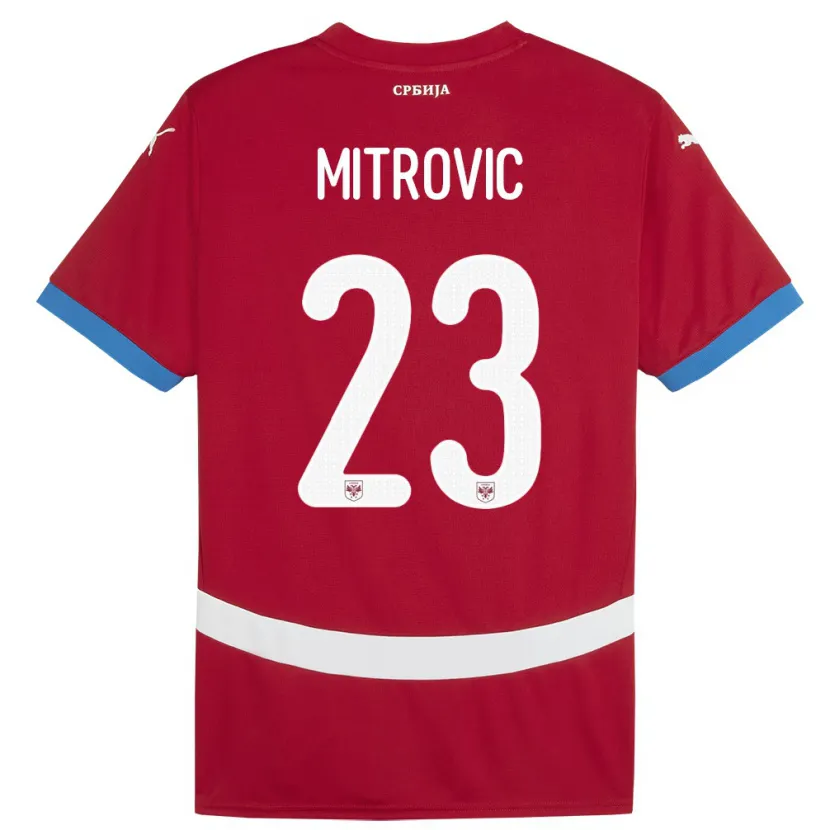 Danxen Niño Camiseta Serbia Vuk Mitrovic #23 Rojo 1ª Equipación 24-26 La Camisa México