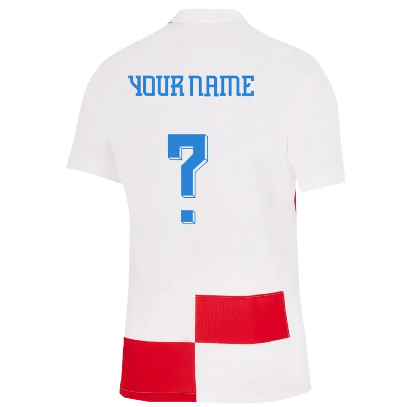 Danxen Niño Camiseta Croacia Su Nombre #0 Blanco Rojo 1ª Equipación 24-26 La Camisa México
