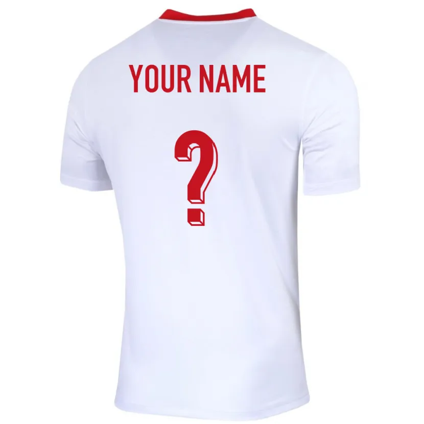 Danxen Niño Camiseta Polonia Su Nombre #0 Blanco 1ª Equipación 24-26 La Camisa México