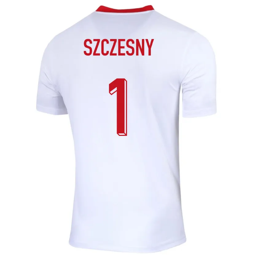 Danxen Niño Camiseta Polonia Wojciech Szczesny #1 Blanco 1ª Equipación 24-26 La Camisa México