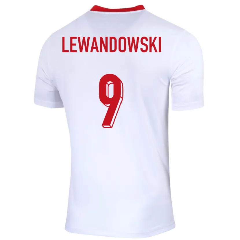 Danxen Niño Camiseta Polonia Robert Lewandowski #9 Blanco 1ª Equipación 24-26 La Camisa México