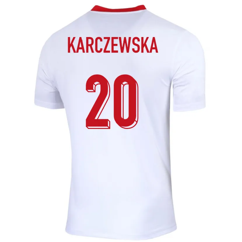 Danxen Niño Camiseta Polonia Nikola Karczewska #20 Blanco 1ª Equipación 24-26 La Camisa México