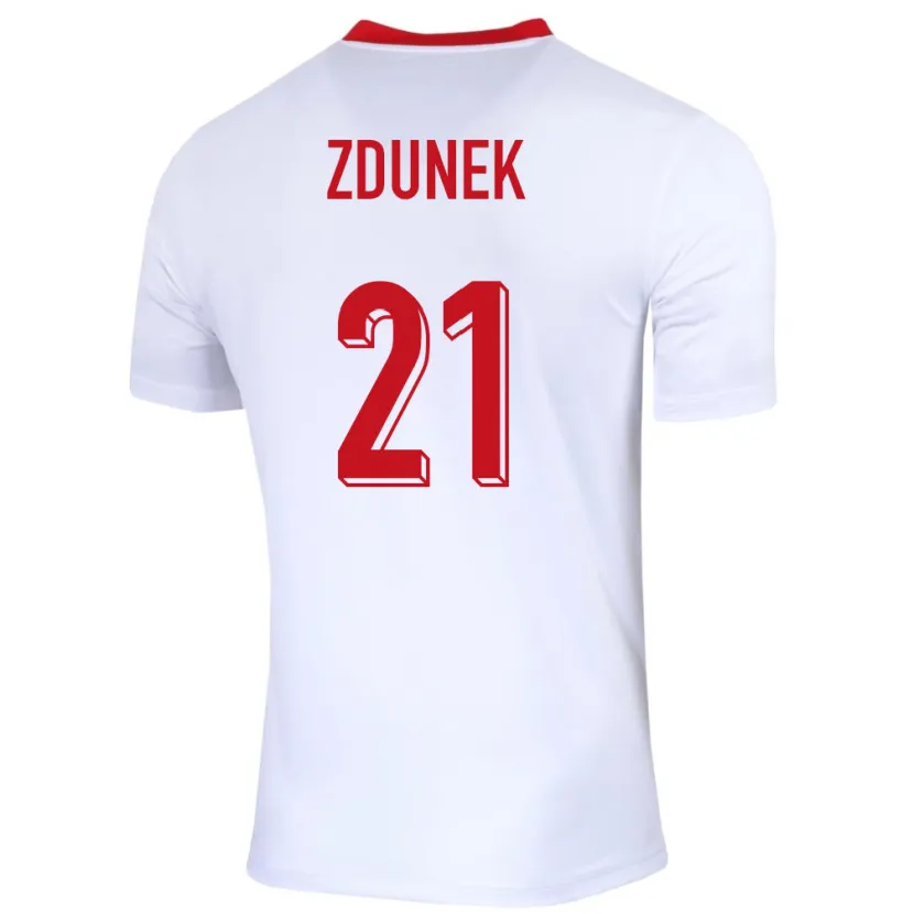 Danxen Niño Camiseta Polonia Emilia Zdunek #21 Blanco 1ª Equipación 24-26 La Camisa México