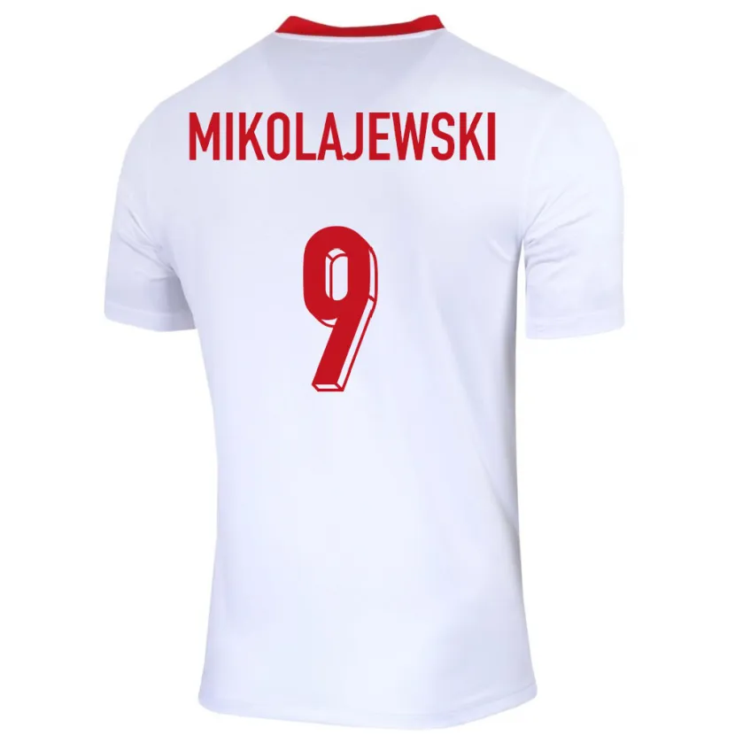 Danxen Niño Camiseta Polonia Daniel Mikolajewski #9 Blanco 1ª Equipación 24-26 La Camisa México