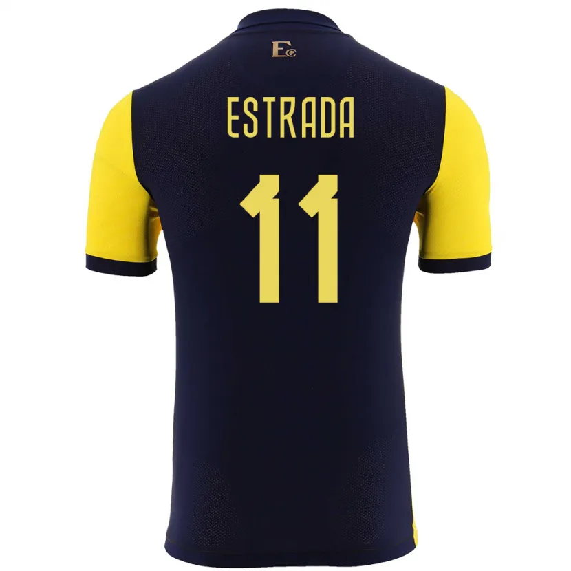Danxen Niño Camiseta Ecuador Michael Estrada #11 Amarillo 1ª Equipación 24-26 La Camisa México