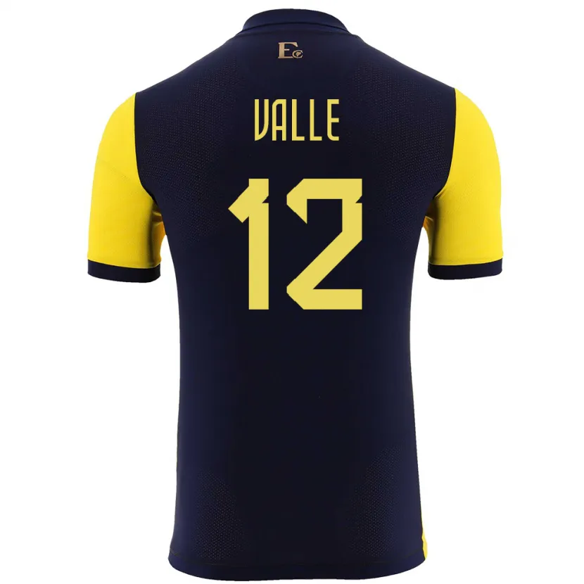 Danxen Niño Camiseta Ecuador Gonzalo Valle #12 Amarillo 1ª Equipación 24-26 La Camisa México