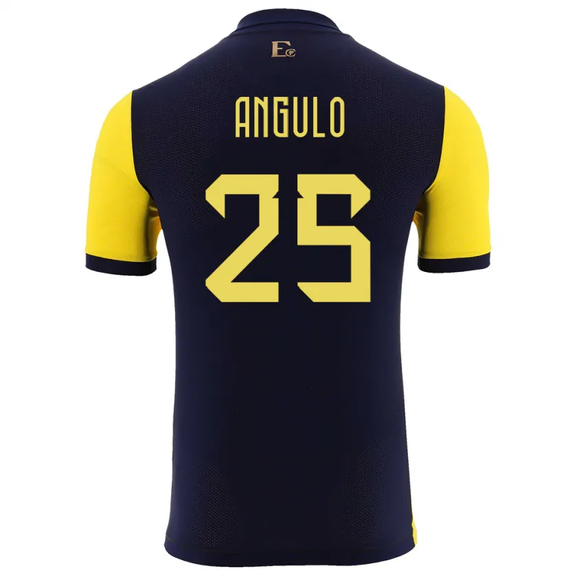 Danxen Niño Camiseta Ecuador Nilson Angulo #25 Amarillo 1ª Equipación 24-26 La Camisa México
