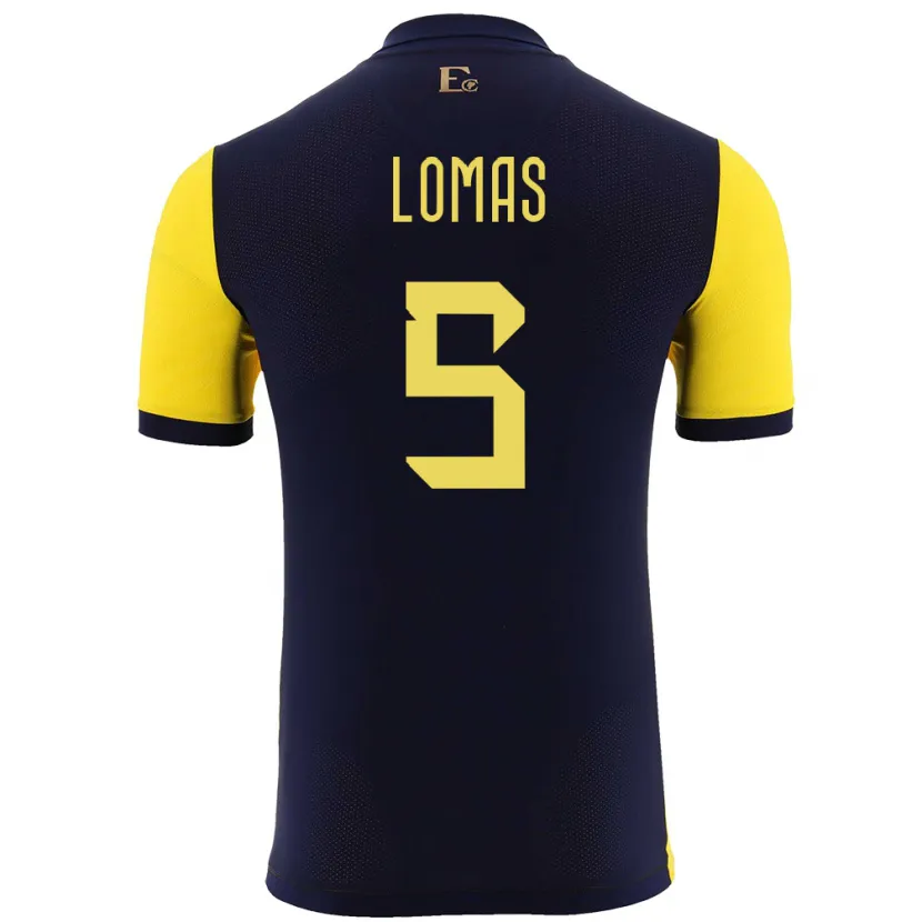 Danxen Niño Camiseta Ecuador Ariana Lomas #5 Amarillo 1ª Equipación 24-26 La Camisa México