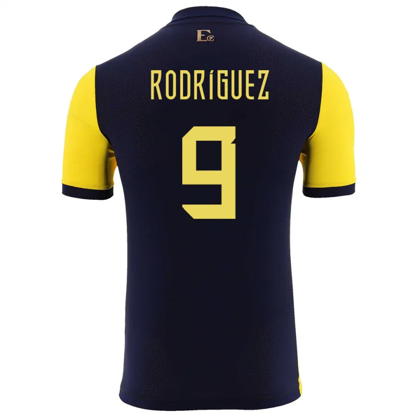 Danxen Niño Camiseta Ecuador Ingrid Rodriguez #9 Amarillo 1ª Equipación 24-26 La Camisa México