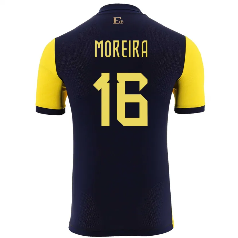 Danxen Niño Camiseta Ecuador Ligia Moreira #16 Amarillo 1ª Equipación 24-26 La Camisa México
